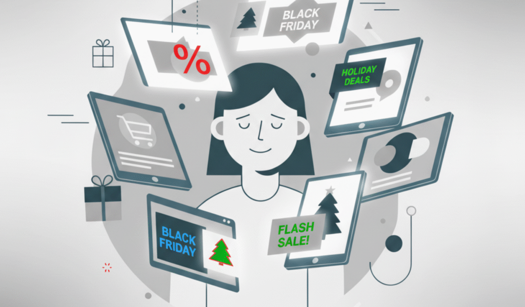 exceso de publicidad en Black Friday y Navidad